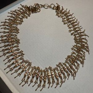 BCBG Gold Statement Necklace with crystals